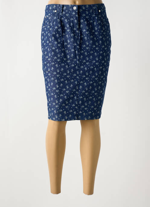 Jupe mi-longue bleu GUY DUBOUIS pour femme