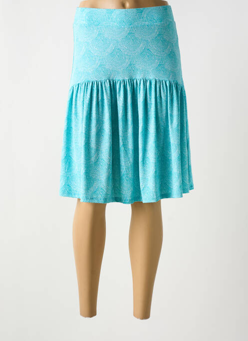 Jupe mi-longue bleu MARBLE pour femme