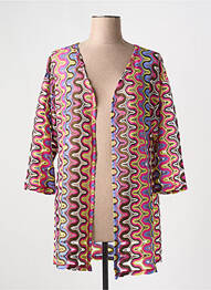 Gilet manches courtes col v rose FRANCK ANNA femme