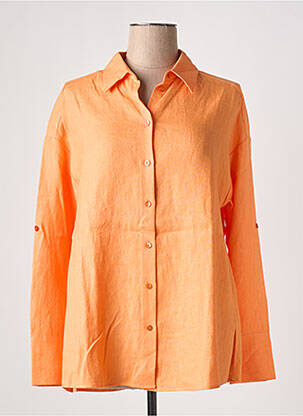 Chemisier manches longues manches longues orange DOREE CACHEMIRE femme
