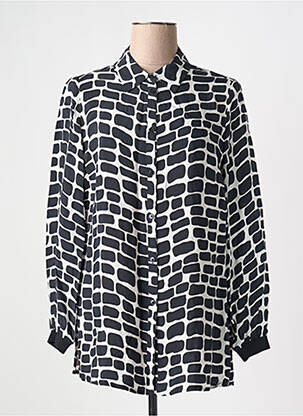 Chemisier imprimé fantaisie manches longues noir TUZZI femme