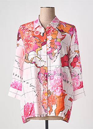 Chemisier imprimé fantaisie manches longues rose FUEGO WOMAN femme