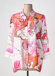 Chemisier imprimé fantaisie manches longues rose FUEGO WOMAN femme