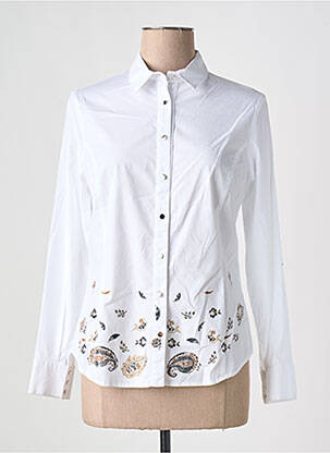 Chemisier imprimé fantaisie manches longues blanc MERI & ESCA femme