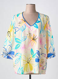 Blouse imprimé fantaisie manches 3/4 beige FRANCK ANNA femme