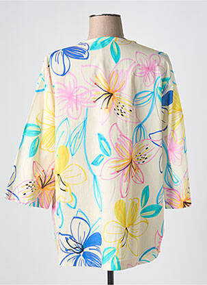 Blouse imprimé fantaisie manches 3/4 beige FRANCK ANNA femme