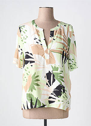 Blouse manches courtes manches courtes vert FRANK WALDER femme