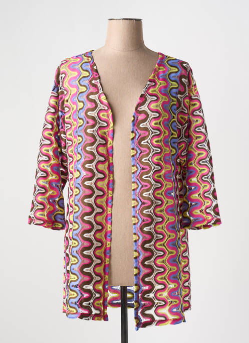 Gilet manches courtes rose FRANCK ANNA pour femme