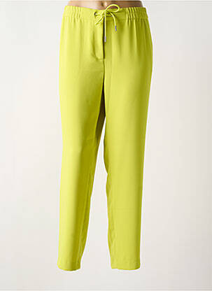 Pantalon droit fermeture zippée sous rabat avec crochet taille normale vert EVA KAYAN femme