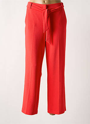 Pantalon 7/8 fermeture zippée sous rabat avec crochet taille normale rouge TUZZI femme