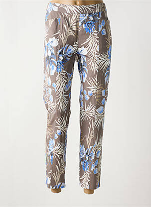 Pantalon slim taille élastique taille normale marron FRANK WALDER femme
