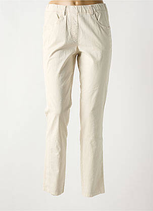 Jegging tissage popeline taille normale beige ADELINA BY SCHEITER femme