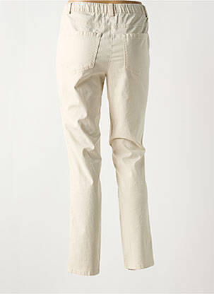 Jegging tissage popeline taille normale beige ADELINA BY SCHEITER femme