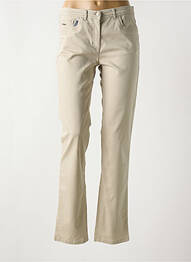 Pantalon slim tissage popeline taille normale beige ZERRES femme