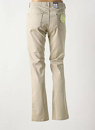 Pantalon slim tissage popeline taille normale beige ZERRES femme