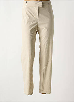 Pantalon 7/8 taille à pinces taille normale beige EVA KAYAN femme
