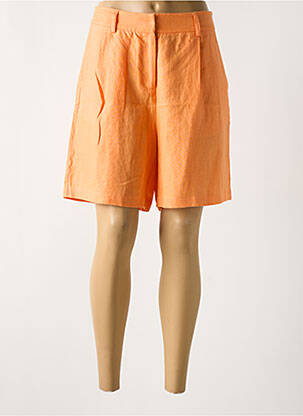 Short taille à pinces taille haute orange DOREE CACHEMIRE femme