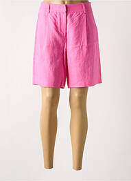 Short taille à pinces taille haute rose DOREE CACHEMIRE femme