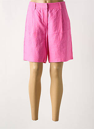 Short taille à pinces taille haute rose DOREE CACHEMIRE femme