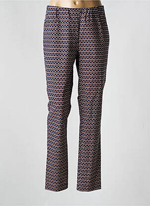 Pantalon droit stretch taille normale bleu ADELINA BY SCHEITER femme