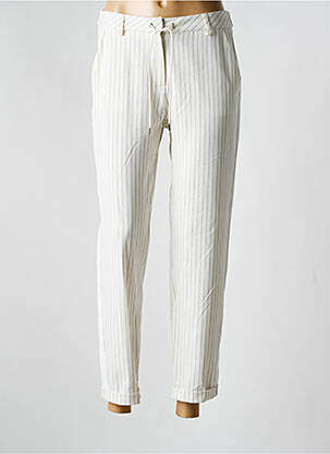 Pantalon 7/8 stretch taille normale blanc EVA KAYAN femme