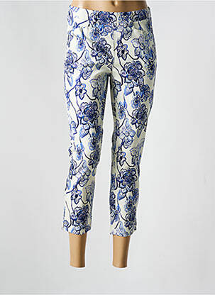 Pantacourt stretch taille normale bleu ADELINA BY SCHEITER femme