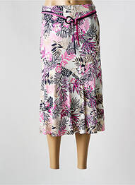Jupe mi-longue coupe droite rose FRANK WALDER femme