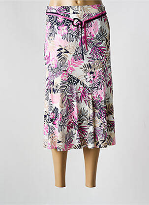 Jupe mi-longue stretch rose FRANK WALDER femme