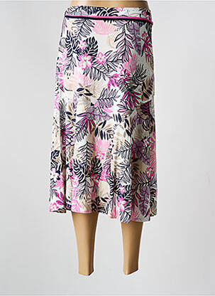 Jupe mi-longue coupe droite rose FRANK WALDER femme