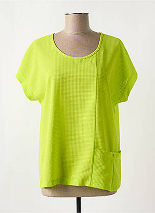 T-shirt coupe droite manches courtes vert JOSEPH RIBKOFF femme
