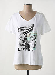 T-shirt imprimé fantaisie manches courtes blanc MARC AUREL femme