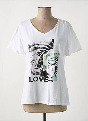 T-shirt imprimé fantaisie manches courtes blanc MARC AUREL femme
