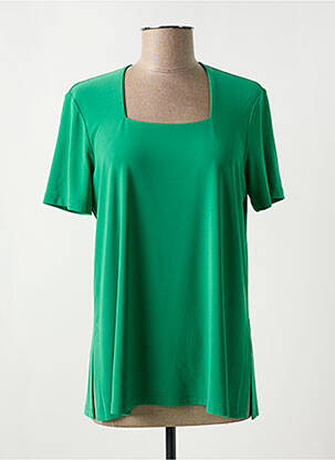 T-shirt coupe droite manches courtes vert JOSEPH RIBKOFF femme