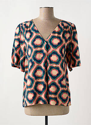 Blouse imprimé fantaisie manches courtes vert LOLA ESPELETA femme