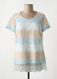 T-shirt coupe droite manches courtes bleu GREGORY PAT femme
