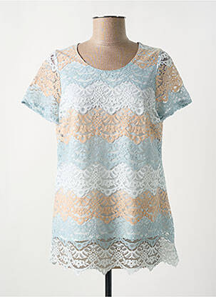 T-shirt coupe droite manches courtes bleu GREGORY PAT femme