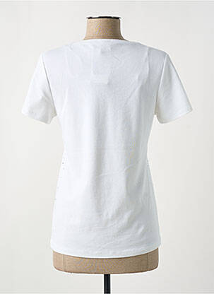 T-shirt col v manches courtes blanc MARBLE femme