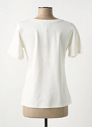 T-shirt sérigraphie floquée manches courtes blanc LEO & UGO femme
