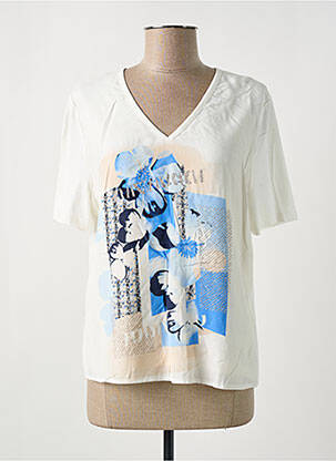 T-shirt coupe droite manches courtes blanc FRANK WALDER femme