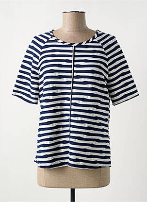 T-shirt stretch manches courtes bleu FRANK WALDER femme