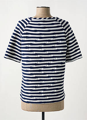 T-shirt stretch manches courtes bleu FRANK WALDER femme