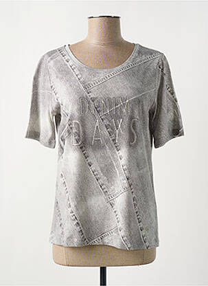 T-shirt imprimé fantaisie manches courtes gris MONARI femme