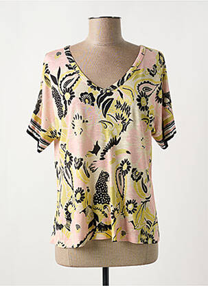 T-shirt imprimé fantaisie manches courtes jaune ANANKE femme