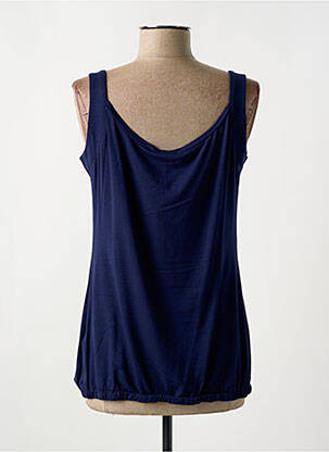 Débardeur stretch sans manche bleu MARBLE femme