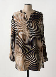 Blouse imprimé fantaisie manches longues marron TUZZI femme