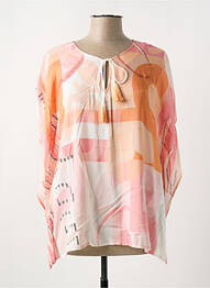 Blouse imprimé fantaisie manches courtes orange TUZZI femme