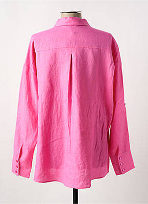 Chemisier coupe droite manches longues rose DOREE CACHEMIRE femme