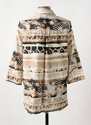 Chemisier imprimé fantaisie manches 3/4 beige FRANK WALDER femme