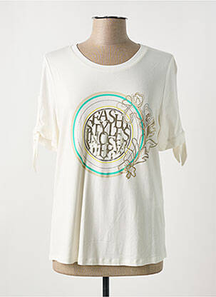 T-shirt sérigraphie floquée manches courtes blanc TUZZI femme