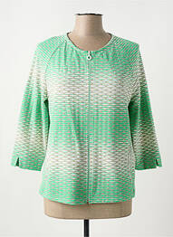 Veste casual col rond vert FRANK WALDER femme